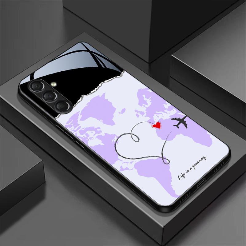 Phone Case  Glass TPU PhoneCase for Samsung Galaxy S26 S25 S24 S23 S22 S21 FE,Ultra,Plus Dropresistant Colorful Flight