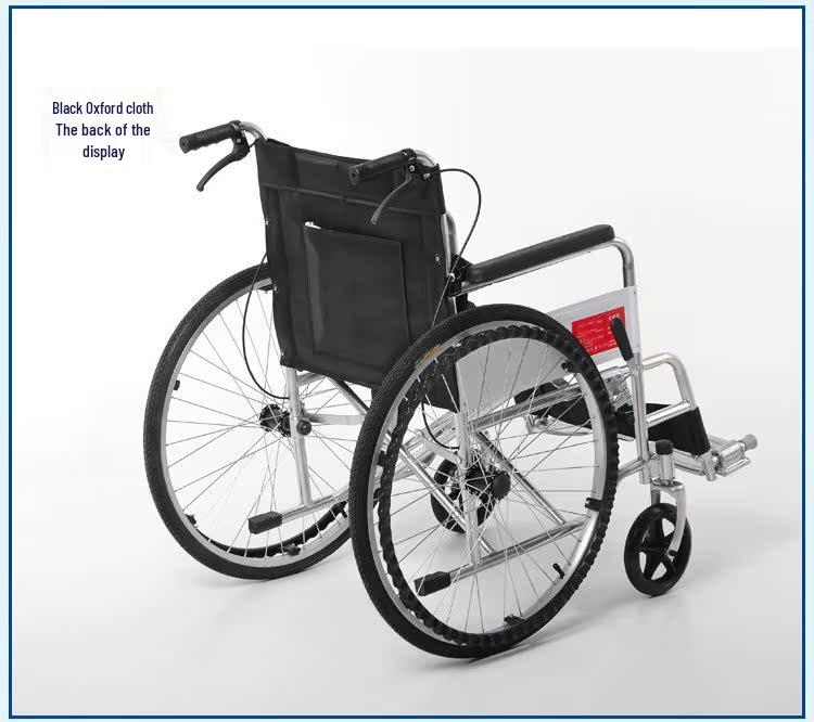 Lightweight Foldable Oxford Cloth Wheelchair with Soft Seat and Four Brakes for Elderly Travel