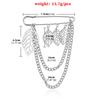 Temperament light luxury hollow leaf brooch, retro trend metal chain pin accessories