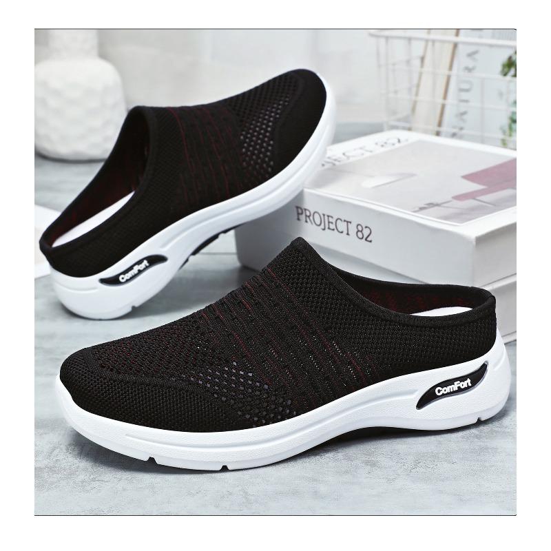 Women Closed Toe Slippers Breathable Slip On Slides Soft Sole Casual Outdoor Shoes Solid Color Versatile