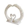 3D Geprint Hartvormig Beeldje Romantisch Zwanenkoppel Liefde