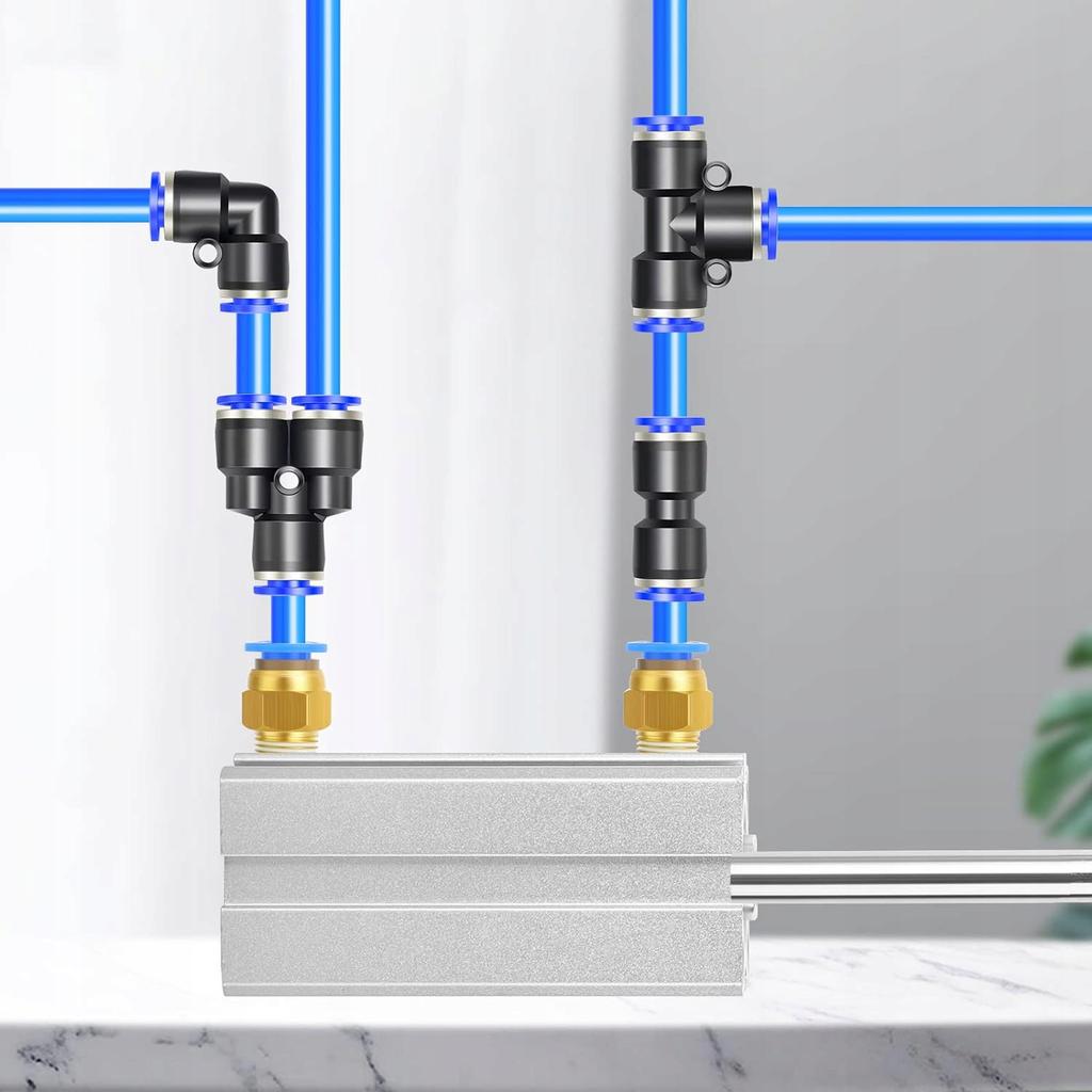 Blaues 10M PU AIR Pneumatik-KIT AD 8mm x 5mm ID mit 16 Anschlussstücken
