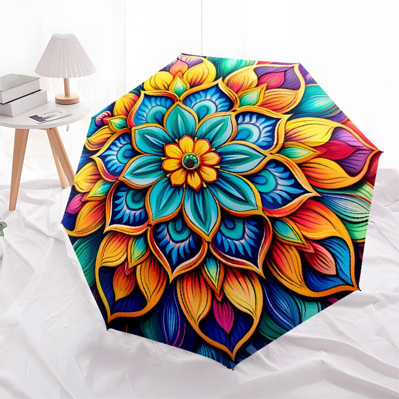 Colorful Lotus Flower Mandala Art Print Poster Decor Umbrella Day Gift Y295
