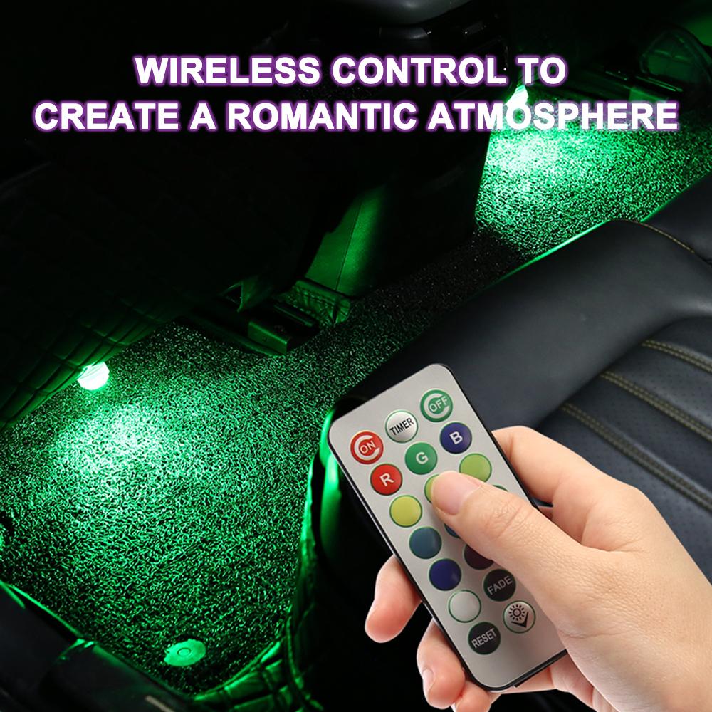 Car Remote Control Wireless Led Atmosphere Light Decoration Car Roof Foot Atmosphere Light 13 Colors Suitable for House Party