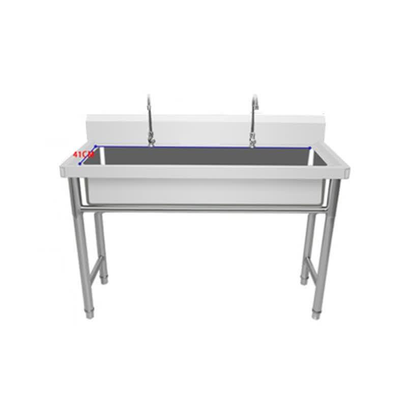 Commercial 304 Stainless Steel Single Basin Sink with Faucets