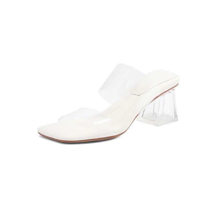 

Тапочки для наступания на дерьмо женская летняя одежда 2025 лето новые удобные фея прозрачные хрустальные босоножки на высоком каблуке 39