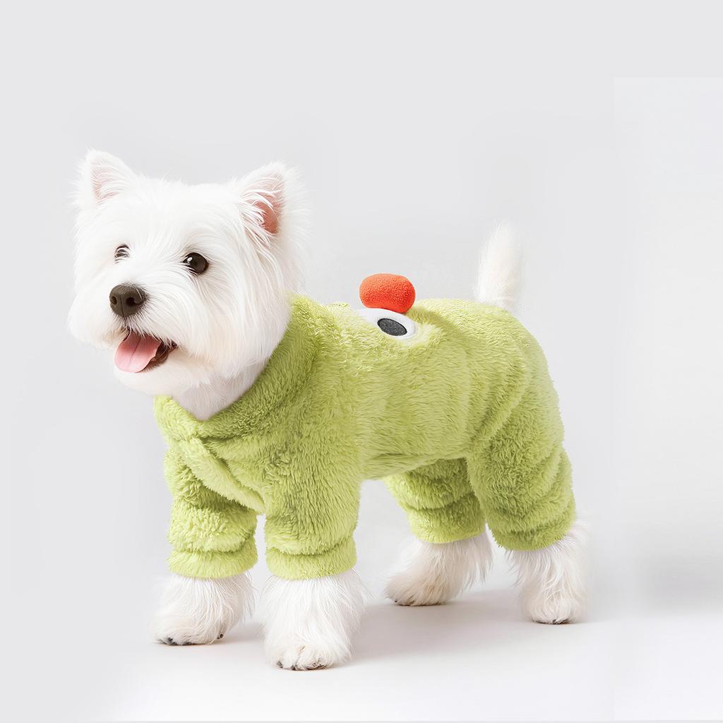 Pet Dog Clothes Four-legged Clothing Autumn and Winter Thickened Warm Small Dog Fleece Jacket Teddy Than Bear West Highland Can Be Towed