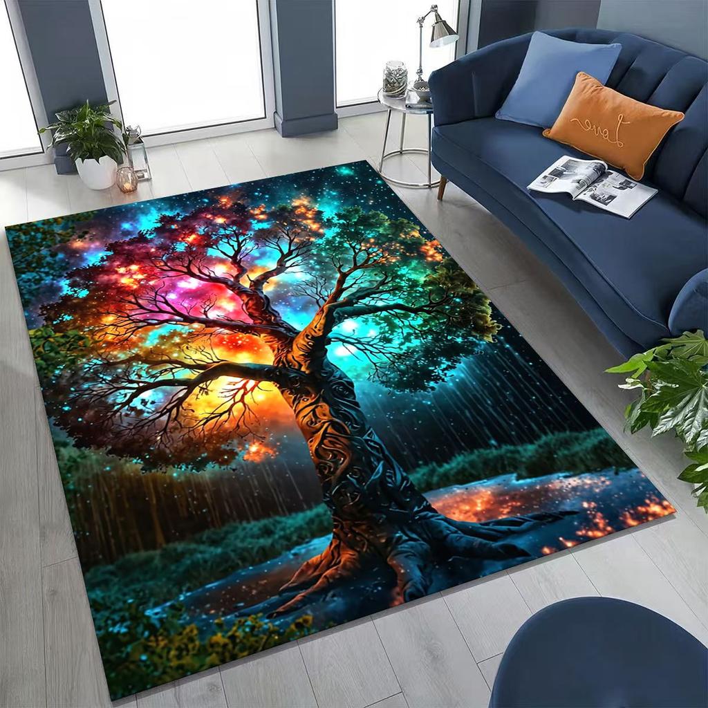 Nordic Dream Tree of Life Symbol Totem Yggdrasil Rug for Bedroom Living Room Sofa Home Doormat Decor,kid Non-slip Floor Mat Gift