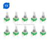 10PCS RK097 Logarithmic Precision Potentiometer Vertical Single Link Shank Length 15mm D-axis A10K A100K