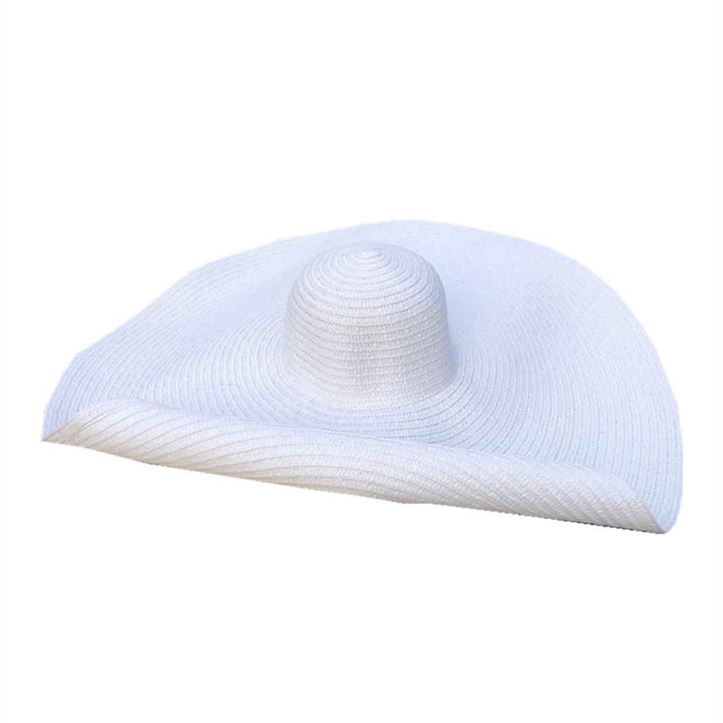 Sommer faltbar tragbar übergroßer Sonnenhut für Damen elegant 70 cm Durchmesser großer breiter Rand Strohhut mehrfarbig Gorras Strandkappe