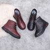 Women's Embroidered Floral Winter Boots, Non-Slip Soft Sole Warm Faux Fur Lined Ankle Boots, Comfortable Cotton-Padded Shoes for Women