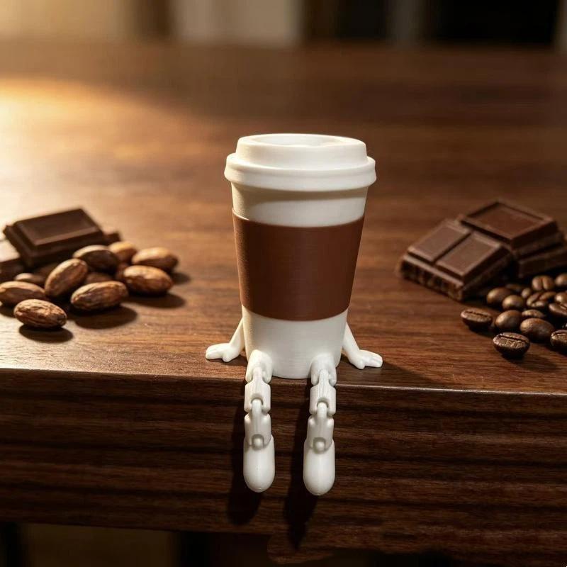 Artikulierte Kaffee-Figuren, Niedliche Kaffeetasse & Kaffeebohne Schreibtischdekoration, Fidget-Spielzeug Für Kaffeeliebhaber, Heim- oder Büro-Dekorationen