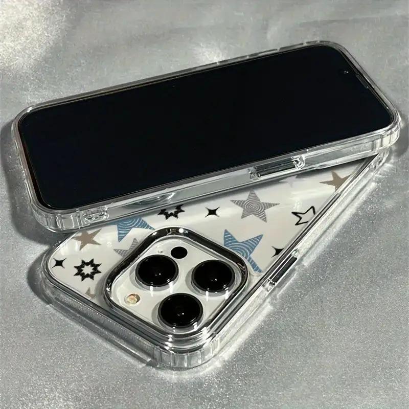 Colorful Doodle Five-Pointed Star Pattern TPU Phone Case For iPhone 17 Pro Max 16 15 14 13 12 11 Cover For iPhone XS X XR Fundas