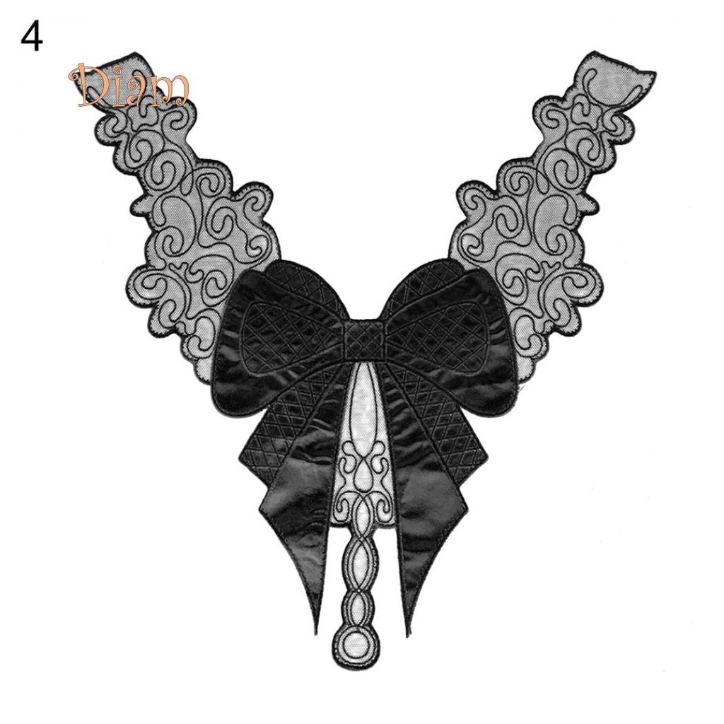 Diamin Neckline Collar Bowknot Sewing Applique Clothes Dress Decor
