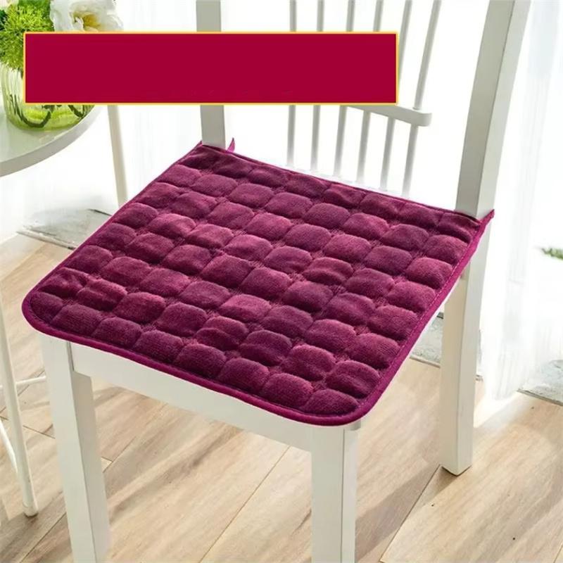 Autumn and Winter Plush Dining Chair Anti-slip Pad Simple Household Soft Stool Mat Study Room Solid Color Computer Chair Cushion