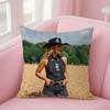Singer L-Lainey W-Wilson Pillow Case Square Double-Sided Printing Short Plush Sofa Cushion Cover Bedroom Bedside Pillow