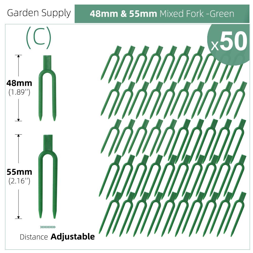 50PCS Strawberry Garden Plants Fastening Fixture Clamp Clips Planting Fork Green Stolon Fixator Watermelon Vine Pressing Tool