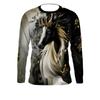 New Men's T-Shirts 3D Tiger Graphic T Shirts Mens Gifts Harajuku Fashion O-Neck Tops Casual Sport Long Sleeve Wolf Print T-shirt
