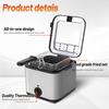 Electric Deep Fryer, 2.5 Liters Oil Capacity, Small Deep Fryer with Non Stick Basket for Home Use, Cool Touch Sides Easy To Clean (silver)