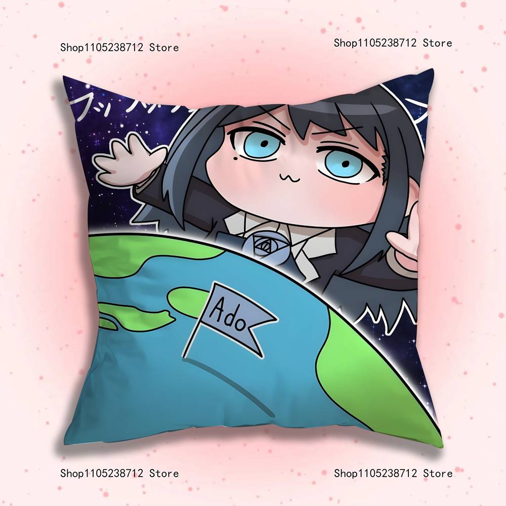A-AdoS Anime Cute Pillow Case For Sofa Decor Car Office Room Printing Cushion Cover Decorations and Protector