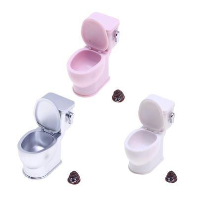 Mini Simulation Toilet Seat With Flush Sound Effect For Dollhouses Accessories Realistic Bathroom Decors Collectible