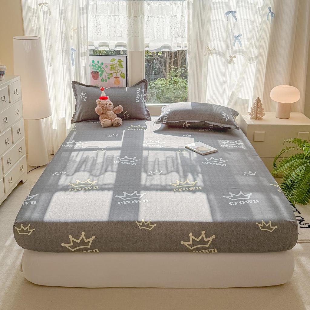 Skin-friendly Aloe Cotton Printed Fitted Sheet Bed and Mattress Protector