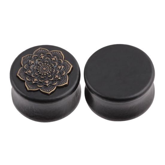 1Pc Vintage Lady Mandala Flower Double Flared Ear Expander?Plug Piercing Jewelry