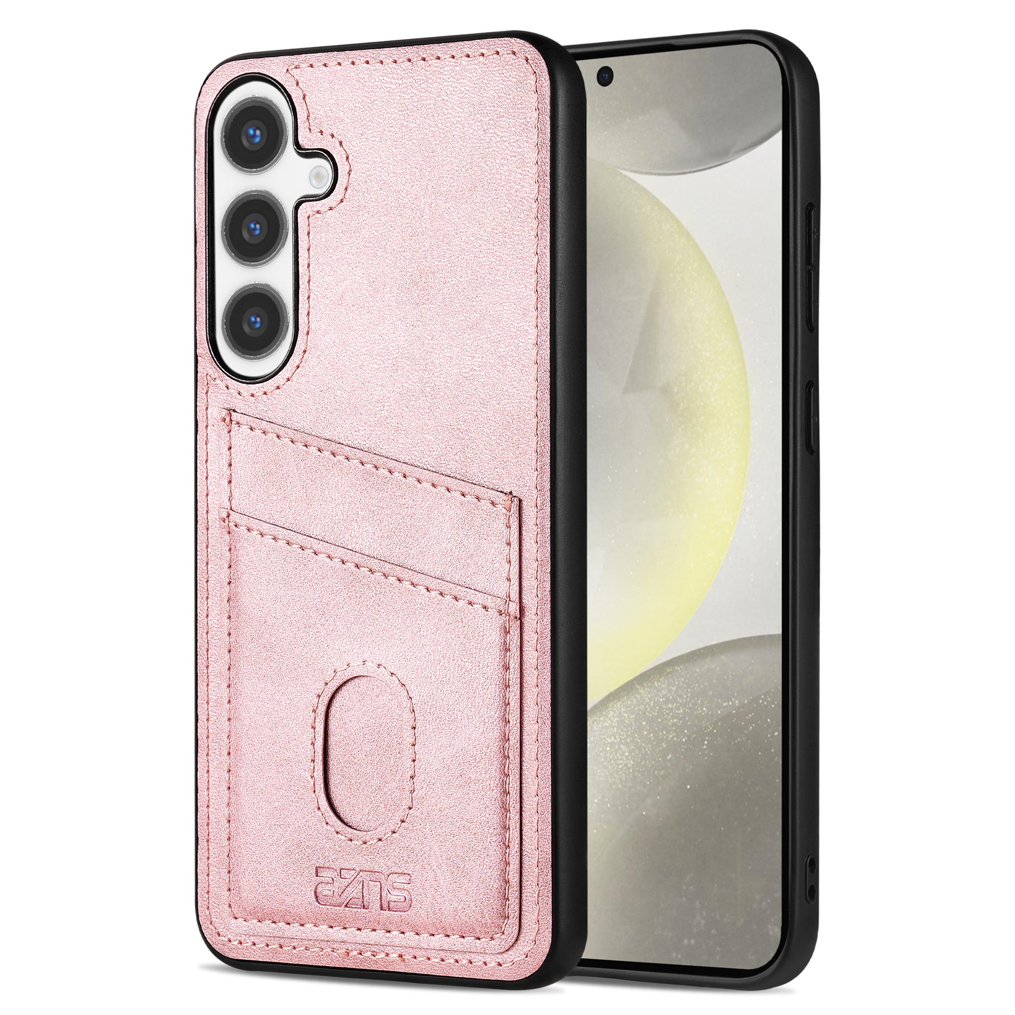 

AZNS K1 Series For Samsung Galaxy S24 FE Case Calf Texture Anti-Drop PU+TPU Phone Cover Rose Gold