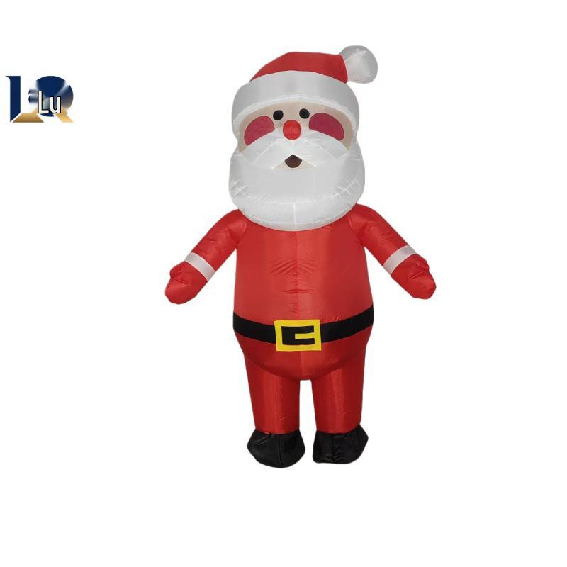 Inflatable Christmas Reindeer Riding Dinosaur Costume - Funny Holiday Party Santa Claus Hug