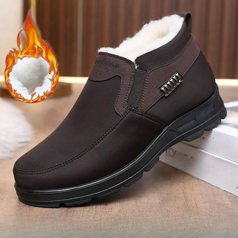 Old Beijing Cloth Shoes Men's Winter Cotton Shoes Plus Velvet Thickened Non-slip Shoes To Keep Warm Plus Size Cotton Boots