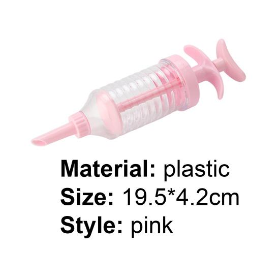 1 Set Pastry Nozzle Kit Food Grade Safe Pink DIY Baking Cake Decorating Syringe for Kitchen