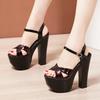 15cm Small Size 32-43 Extreme Block High Heels Sandals Summer 2025 Women's Chunky Platform Sandals for Office Model Party