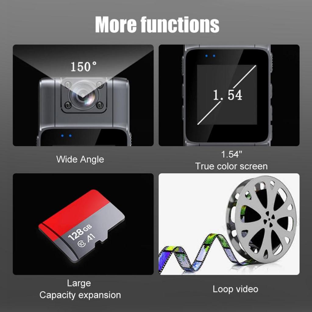 Body Camera Video Recorder, 1080P Portable Police Body Camera with Night Vision, Small Portable Camera with 180° Rotating Lens Sports & Action Cameras