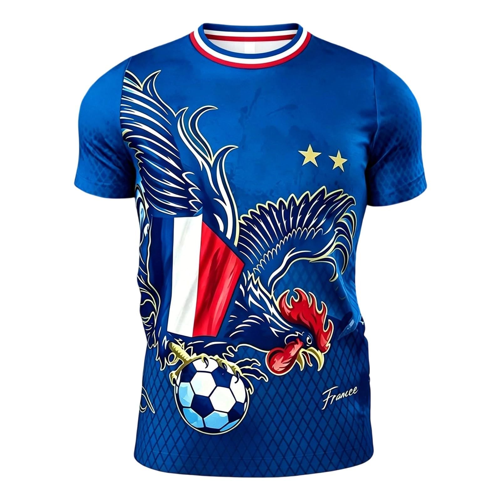 Men s Soccer Print Short Sleeve Neck T-Shirt XXL