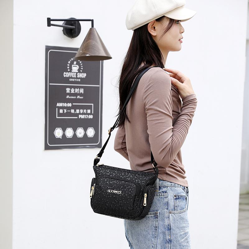 Women's Nylon Tote Bag Shoulder Bag Multi-compartment Mother Bag Lightweight Crossbody Bag