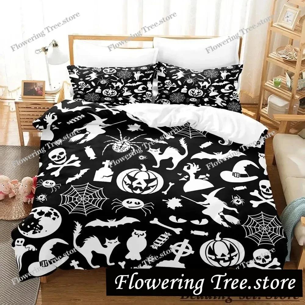 Halloween Flying Vampire Bedding Set Single Twin Full Queen King Size Bed Set Adult Kid Bedroom Duvetcover Sets Anime Bat