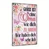 German Inspirational Quote Metal Tin Sign - Multipurpose Wall Hanging Art for Home & Living Room, Oma Gift Plaque Iron Sign
