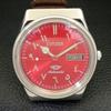 USED VINTAGE CITIZEN AUTOMATIC 8200 JAPAN MENS ARABIC RED DIAL WATCH A434808-2 R123-a434808