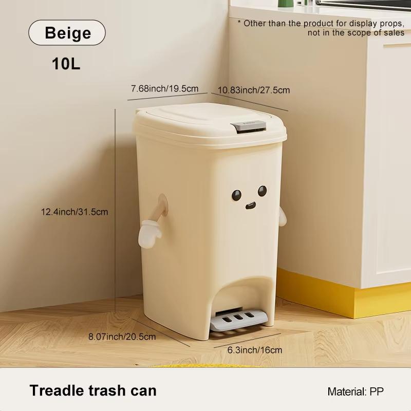 Uforu Large-Capacity Bin, Pedal Bin, DIY Creative Bin for Kitchen, Dormitory and Bathroom, Adorable Design