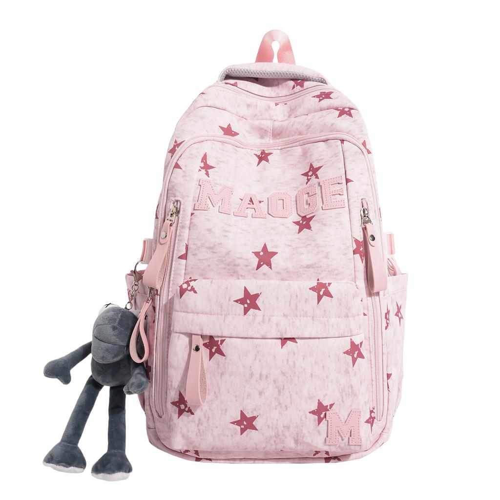 Schoolbag wholesale Korean version of large-capacity schoolbag boys junior high school backpack trendy cool stars versatile travel spine weight