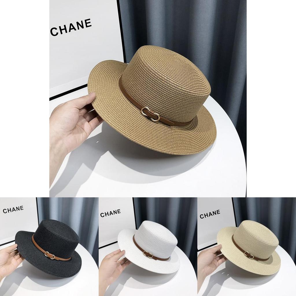 Stylish Unisex Summer Straw Hat Elegant French Wide Brim Sunshade Beach Hat For Vacation