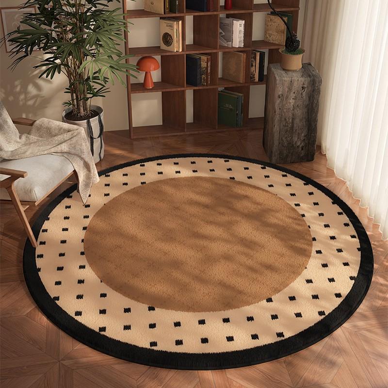 Thick Non-Slip Vintage Floral Area Rug In Faux Wool Living Room Bedroom Modern Chinese Style