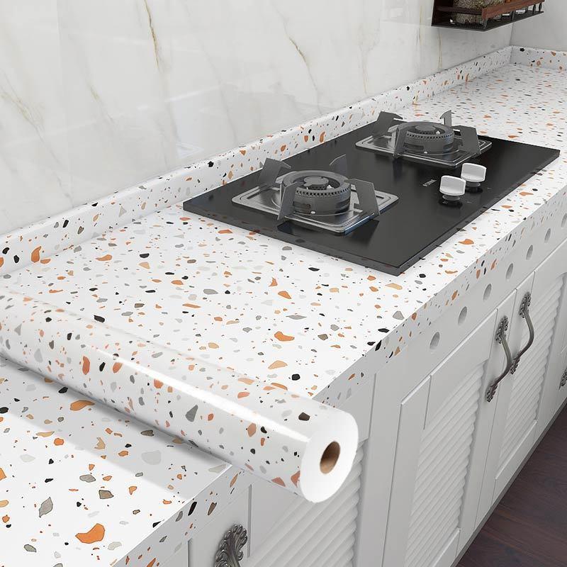 Kitchen Grease-Resistant Stickers, Waterproof Wallpaper, Heat-Resistant Marble Film, Moisture-Resistant Countertop Renovation Stickers