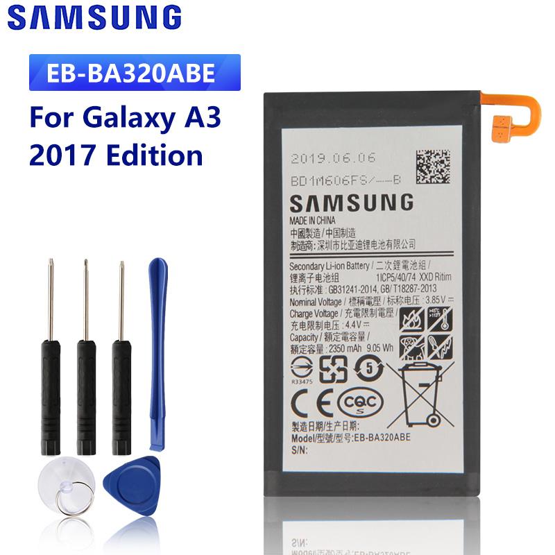 

Original Replacement Battery For Samsung GALAXY A3 2017 Edition A320 A320FL A320F A320F/DS A320Y/DS A320Y EB-BA320ABE Battery 2350mAh