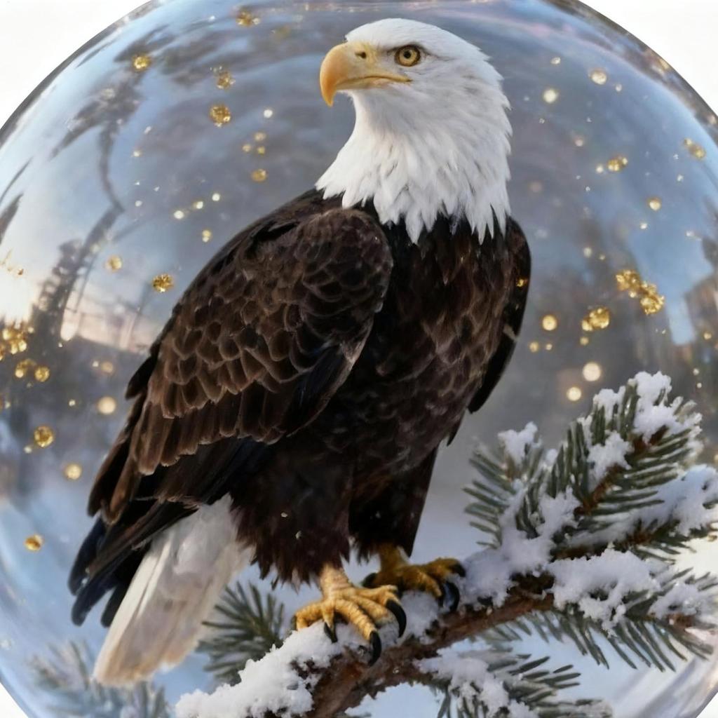 3D Bird Ball Christmas Ornaments Holiday Charm Decor Christmas Tree Hummingbird Bird Eagle Ball Pendant for Holiday Indoor Home