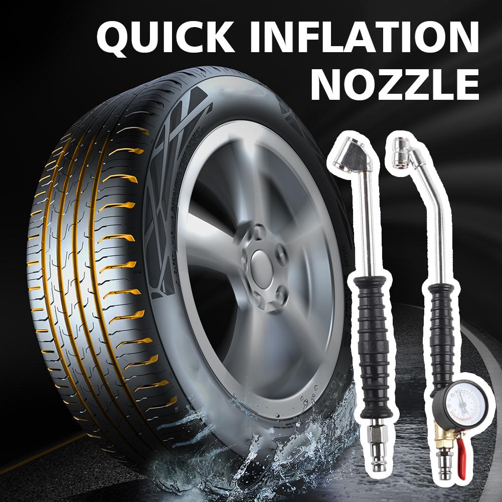 Car Tire Air Pump Air Nozzle Auto Tire High Pressure Air Pump Nozzle For Bicycle Car Inflatable Quick Inflation Nozzle Dual-Head