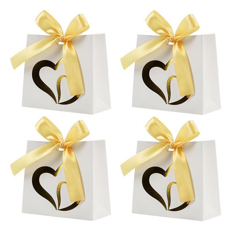

Valentine S Day Bronzing Double Love Hand-Held Gift Bag, Wedding Party Gift Valentine S Day Gift Hand-Held Packaging Bag