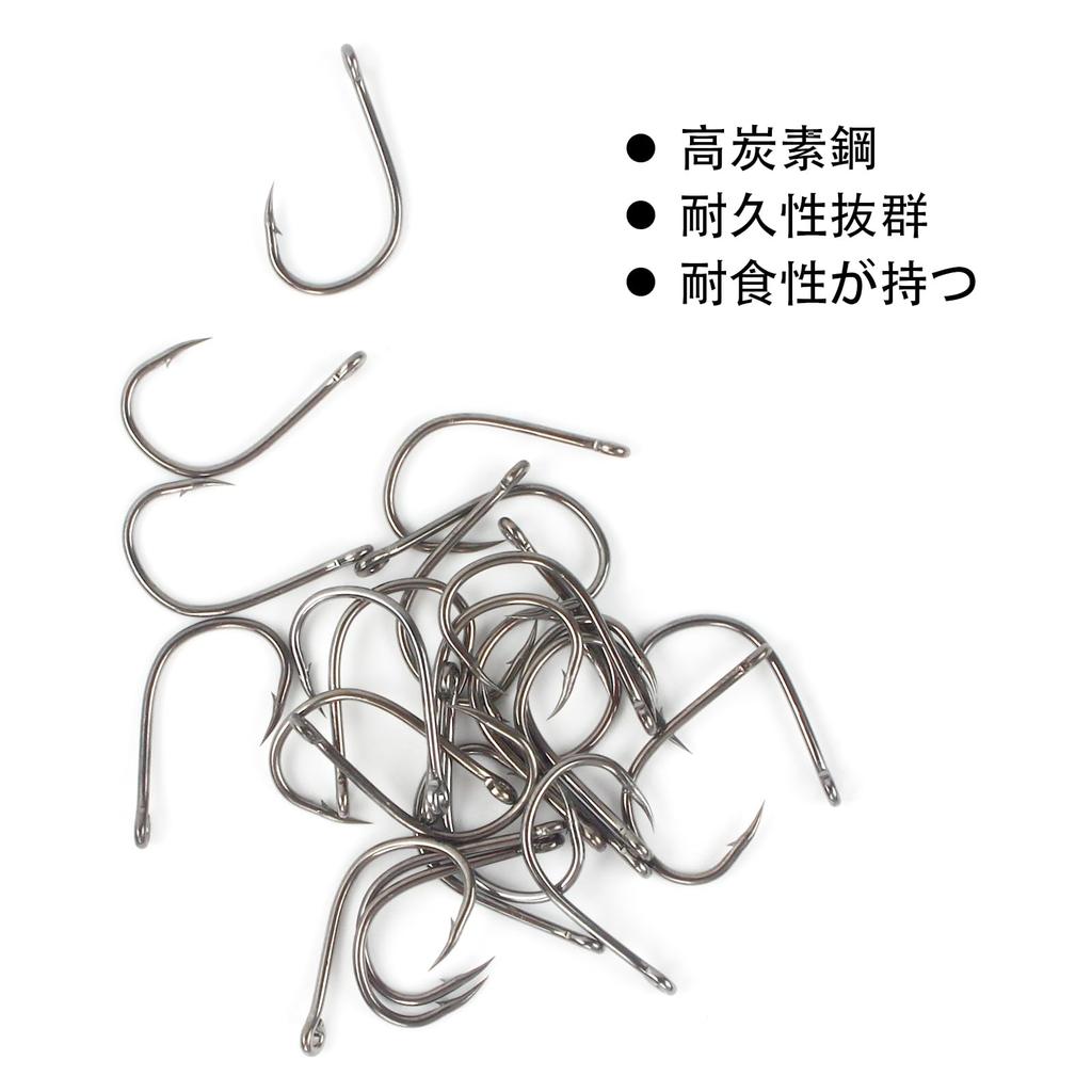 VIPMOON Fishing Hooks, 500 Pieces (#3-#12) with Barbs, High Carbon