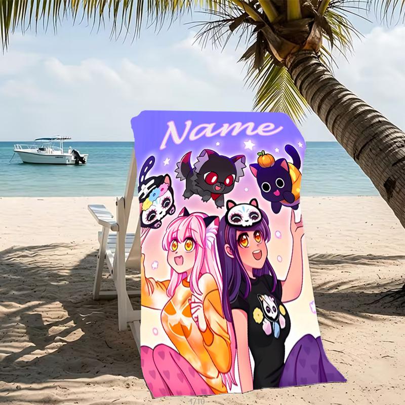 Customizable personalized beach towels Aphmau themed designs.Suitable for the beach, yoga, sports;ideal as beach accessories