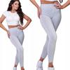 Women's Long Sports Leggings Tights LIGHT GREY SMOOTH Women's Long Sports Leggings Tights LIGHT GREY SMOOTH L
